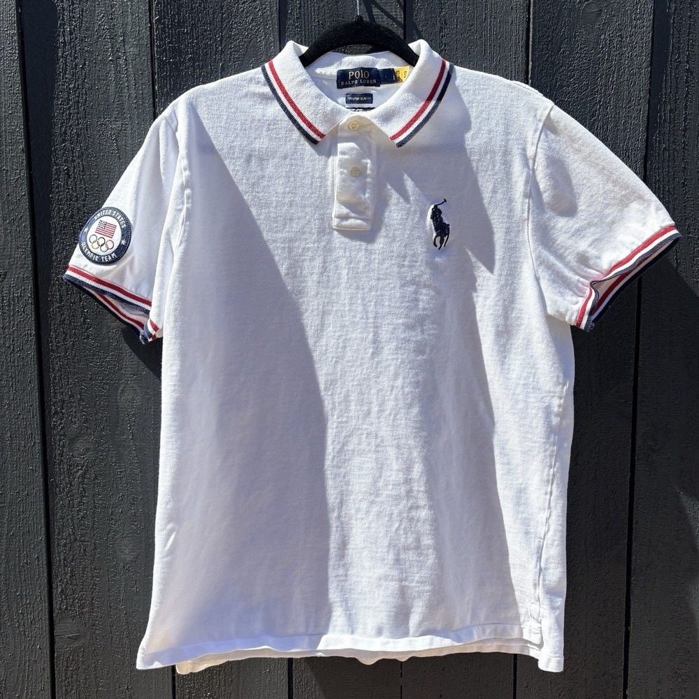Polo Ralph Lauren USA Olympic Team 2020 Polo Mens L Americana Big Pony Cotton